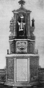 Autel de saint Ghislain dans la chapelle, avant 1992.